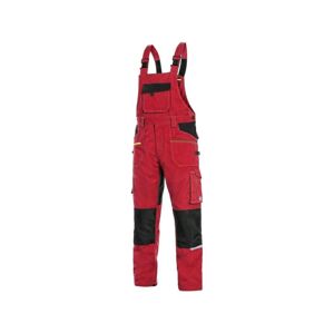 CXS STRETCH pánské Kalhoty pracovní s laclem červená/černá 64